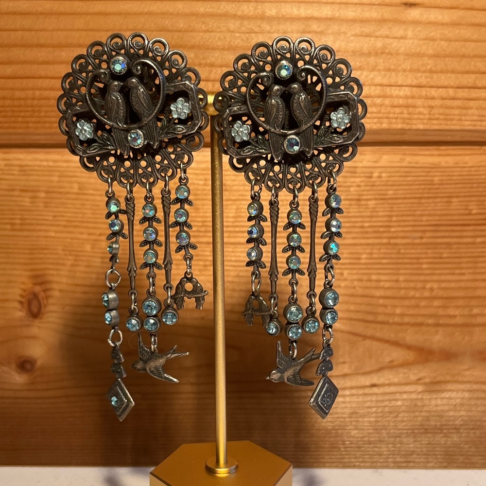 Antique dove earrings